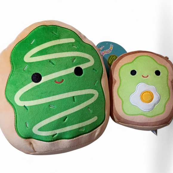 NWT 8" Daisuke Squishmallow w/ No Tag 6" Avocado Toast & Egg Lot Bundle Jazwares - Picture 1 of 7
